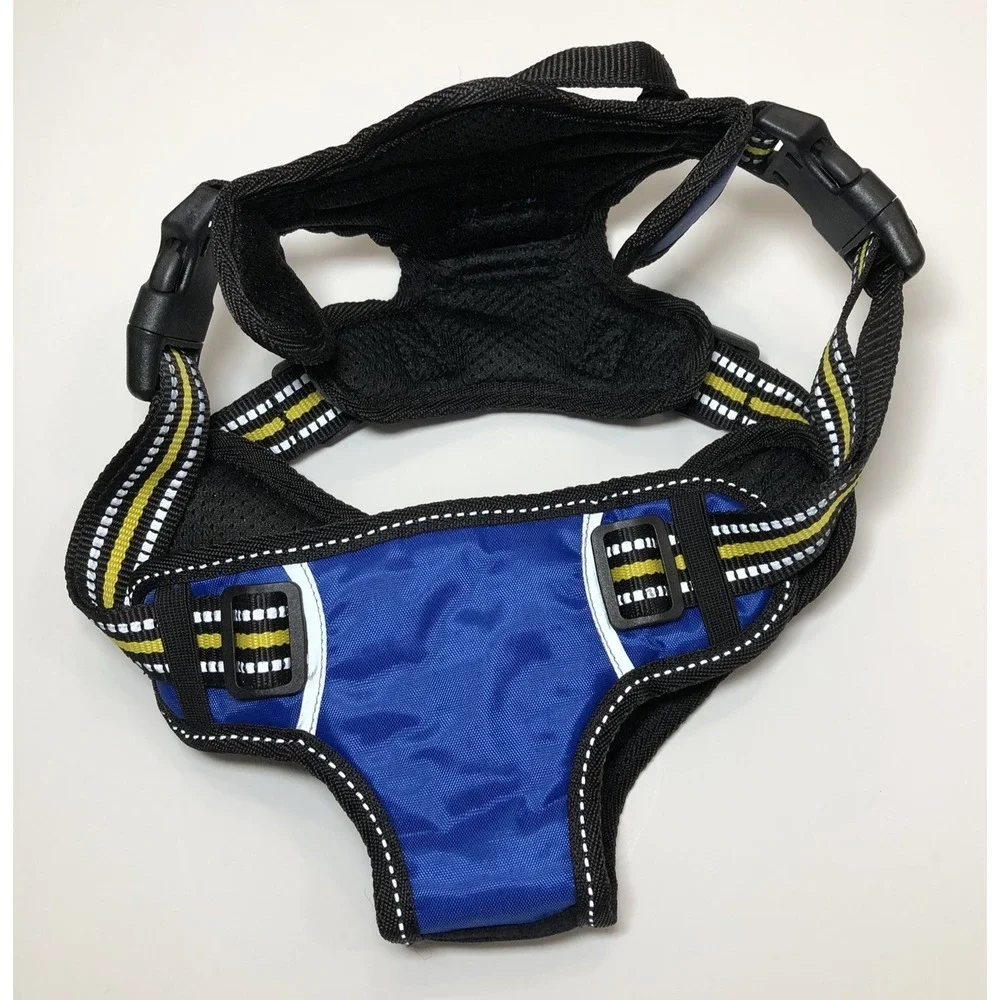 Goodyear Dog Safety Harness Medium Blue Black Yellow Reflective Adjustable Vest